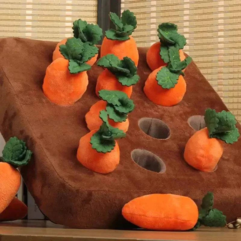 Carrot Farm Interactive Plush Dog ToyCarrot Farm Interactive Plush Dog ToyPaws And PensCarrot Farm Interactive Plush Dog Toy
Does your dog need something to keep him entertained?
The interactive carrot farm prevents your dog from getting bored by keepiPaws and pens