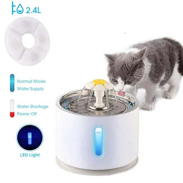 2.4L Automatic Cat Water Fountain2.4L Automatic Cat Water FountainPaws And PensThe New Drinking Fountain Is Finally Here!
Say goodbye to ineffective water bowls that contaminate water with hair and toxic bacteria from the floor. These outdated Paws and pens