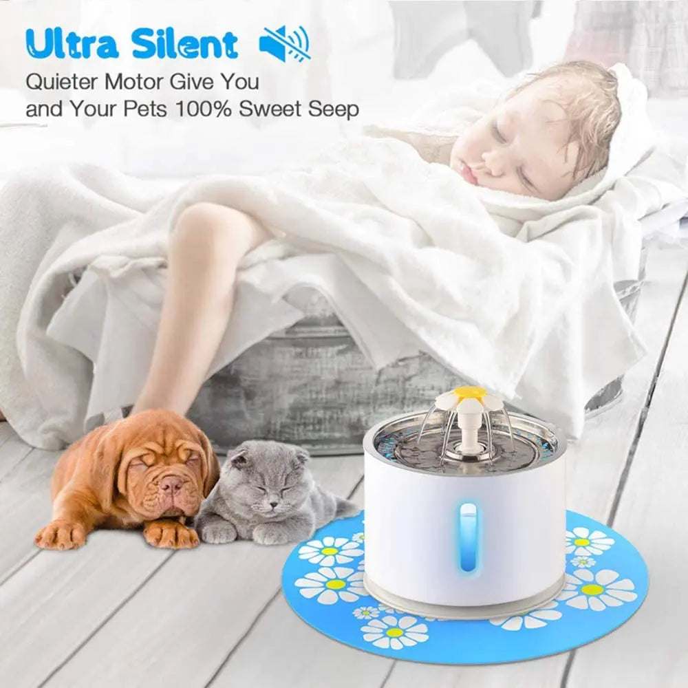 2.4L Automatic Cat Water Fountain2.4L Automatic Cat Water FountainPaws And PensThe New Drinking Fountain Is Finally Here!
Say goodbye to ineffective water bowls that contaminate water with hair and toxic bacteria from the floor. These outdated Paws and pens