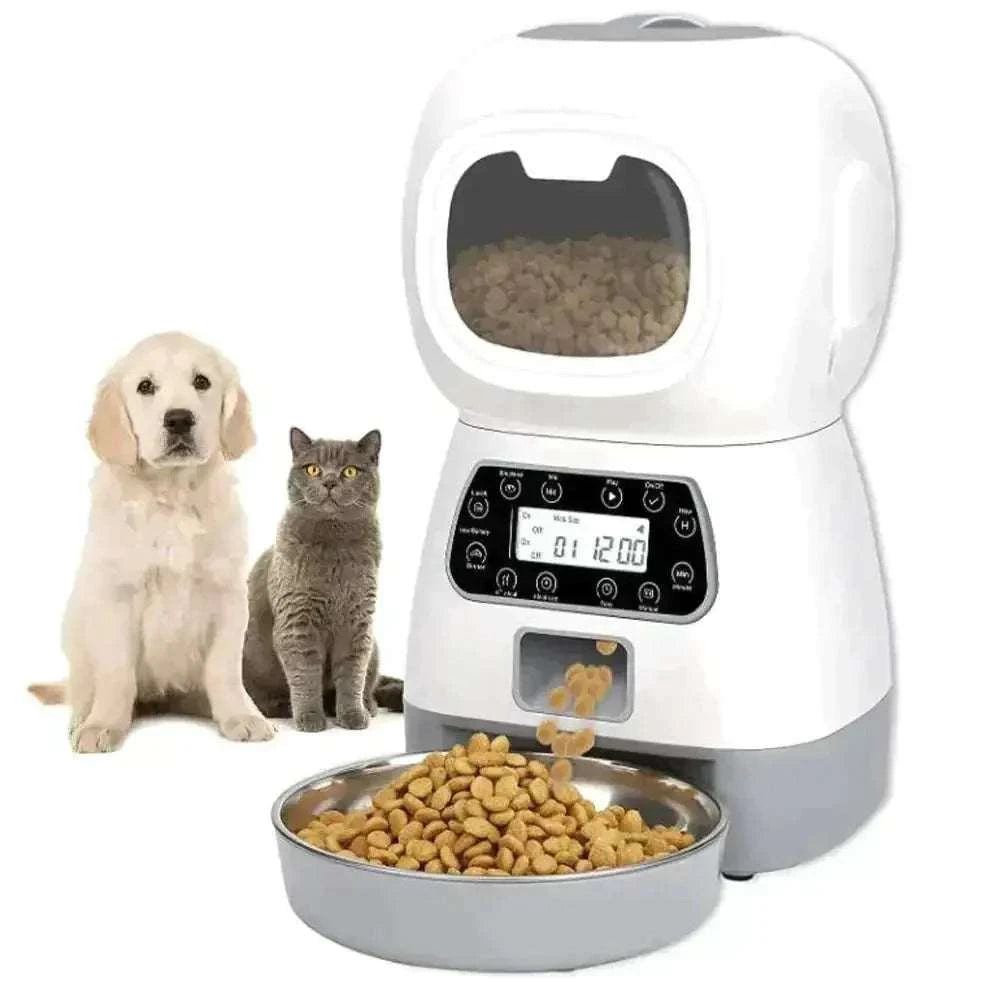Automatic Pet FeederAutomatic Pet FeederPaws And PensWhy You Need an Automatic Pet Feeder
Now you can feed your pet on time even when you are not at home!

Flexible feeding time and quantity: The adjustable feeder can Paws and pens