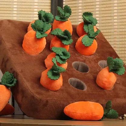Carrot Farm Interactive Plush Dog ToyCarrot Farm Interactive Plush Dog ToyPaws And PensCarrot Farm Interactive Plush Dog Toy
Does your dog need something to keep him entertained?
The interactive carrot farm prevents your dog from getting bored by keepiPaws and pens