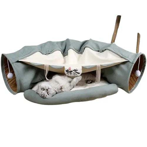 Cat Tunnel BedPetsCat Tunnel BedPaws And PensThere are three major things every cat loves: hiding, playing, and sleeping. Cat-centric companies have picked up on this fact too – that’s why products like cat cavPaws and pens