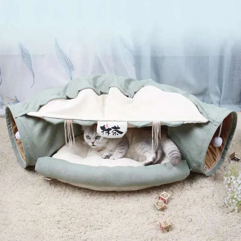 Cat Tunnel BedPetsCat Tunnel BedPaws And PensThere are three major things every cat loves: hiding, playing, and sleeping. Cat-centric companies have picked up on this fact too – that’s why products like cat cavPaws and pens