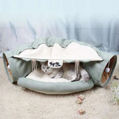 Cat Tunnel BedPetsCat Tunnel BedPaws And PensThere are three major things every cat loves: hiding, playing, and sleeping. Cat-centric companies have picked up on this fact too – that’s why products like cat cavPaws and pens