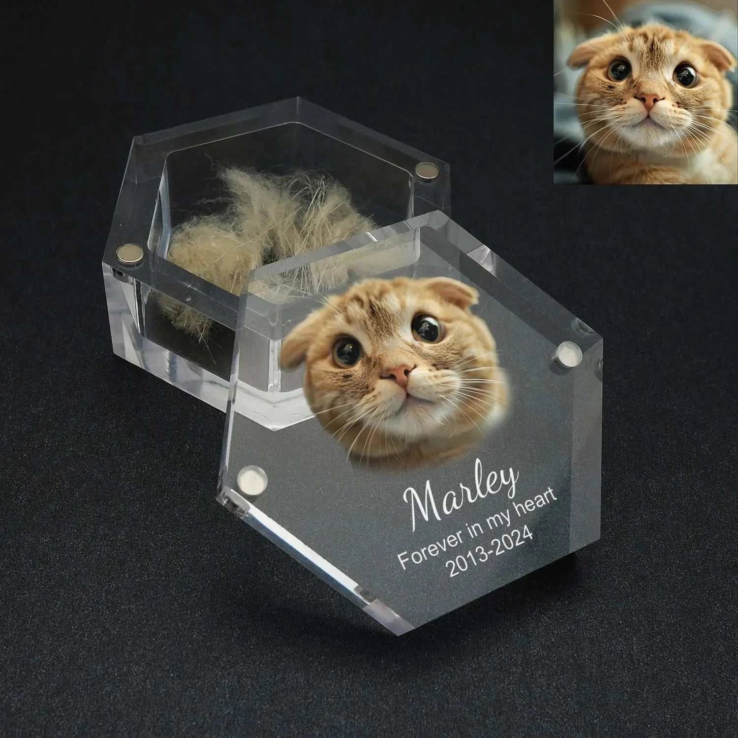 Custom Pet Hair Memorial Keepsake Box Pet MemorialPetsPet MemorialPaws And PensWhy Choose a Custom Pet Hair Memorial Keepsake Box?

Preserve your pet’s precious memories with the Custom Pet Hair Memorial Box, a heartfelt keepsake to cherish thePaws And Pens