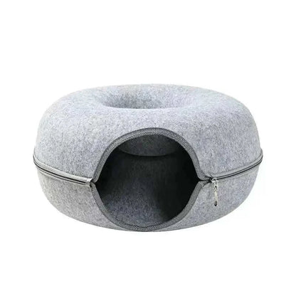 Donut Cat Tunnel BedDonut Cat Tunnel BedPaws And PensLooking for an amazing bed for your pets where they can also play?
Our Donut Cat Tunnel Bed is all that you need. It is a perfect combination of a toy tunnel and a cPaws and pens