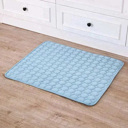 Pet Cooling MatPet Cooling MatPaws And PensPet Cooling Mat
 Stay dogs cool in hot weather with no water, refrigeration, or electricity needed. Made from non-toxic lightweight material, the pad is environment-Paws and pens